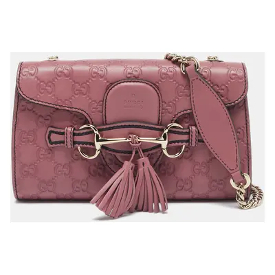 Gucci Pink Guccissima Leather Emily Chain Shoulder Bag