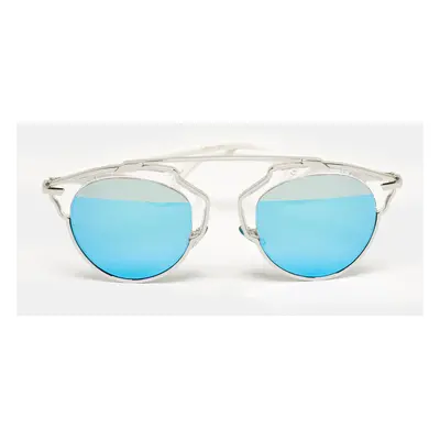 Dior White/Blue Mirrored DiorSoReal Round Sunglasses