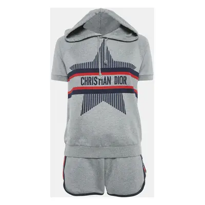 Christian Dior Grey Start Embroidered Sweatshirt and Shorts Sets