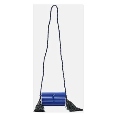 Saint Laurent Blue Plexiglass Opium Tassel Minaudiere Bag