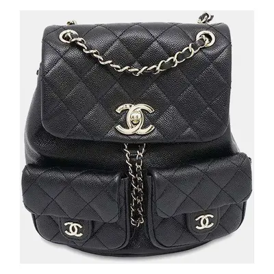 Chanel Black Caviar Leather Small CC Backpack