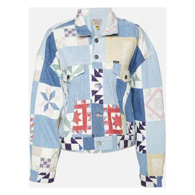 Polo Ralph Lauren Blue Patchwork Denim Trucker Jacket