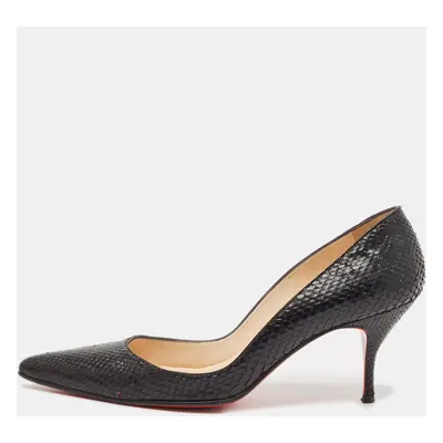 Christian Louboutin Black Snakeskin Leather So Kate Pumps Size