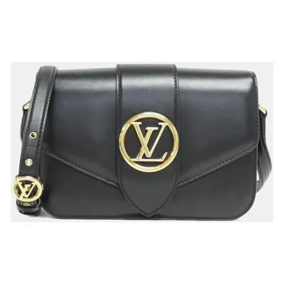 Louis Vuitton Black Leather Pont Neuf Shoulder Bag