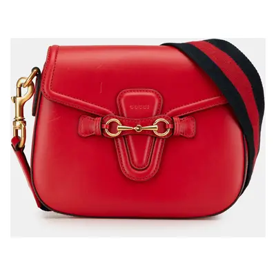 Gucci Red Medium Leather Lady Web Crossbody