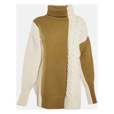 Joseph Cream/Green Cable Knit Turtle Neck Sweater