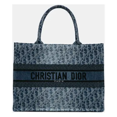 Dior Blue Medium Oblique Denim Book Tote