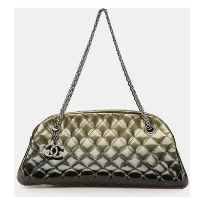 Chanel Green Medium Patent Ombre Just Mademoiselle Shoulder Bag