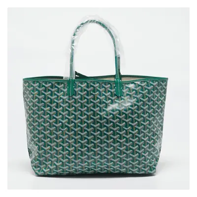 Goyard Green Goyardine Coated Canvas and Leather Saint Louis PM Tote