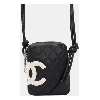 Chanel Pochette Black Calf Leather Small Cambon Line Shoulder Bag