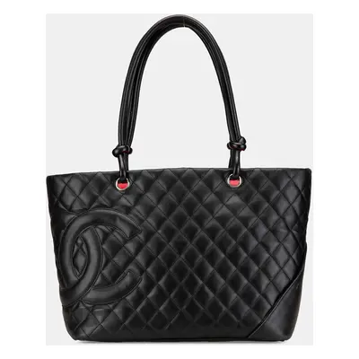 Chanel Black Large Lambskin Cambon Ligne Tote