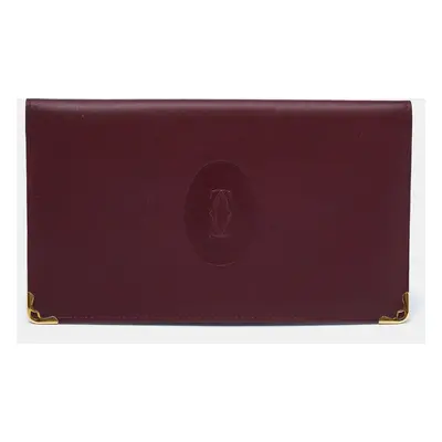 Cartier Burgundy Leather Must de Cartier Wallet Organizer