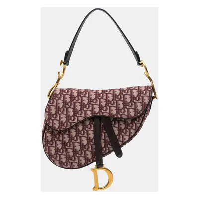 Dior Red Oblique Canvas Saddle Bag