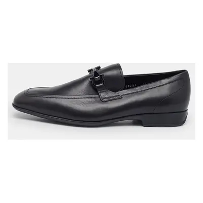 Salvatore Ferragamo Black Leather Gancini Slip On Loafers Size 41.5