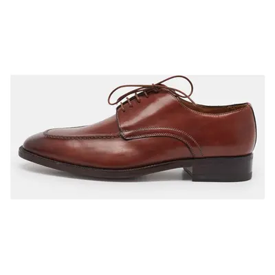 Santoni Brown Leather Lace Up Derby Size