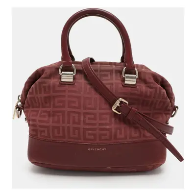 Givenchy Burgundy Canvas and Leather Satchel