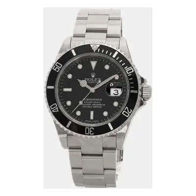 Rolex Black Stainless Steel Submariner 16610T Automatic Men's Wristwatch mm