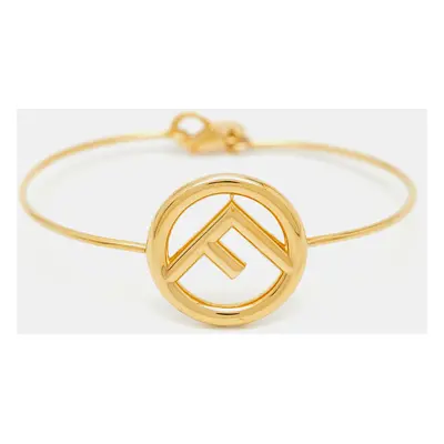 Fendi F is Fendi Gold Tone Narrow Bangle Bracelet