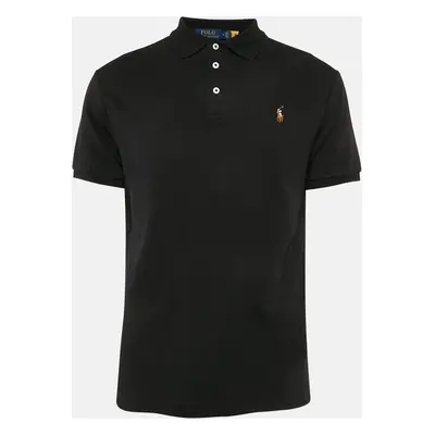 Polo Ralph Lauren Black Jersey Cotton Custom Fit Polo T-Shirt