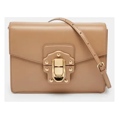 Dolce & Gabbana Beige Leather Lucia Shoulder Bag