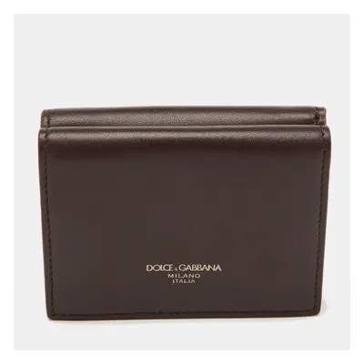 Dolce & Gabbana Burgundy Leather Trifold Card Case