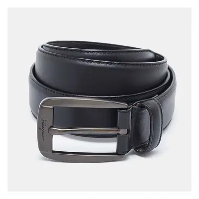 Salvatore Ferragamo Black Leather Buckle Belt