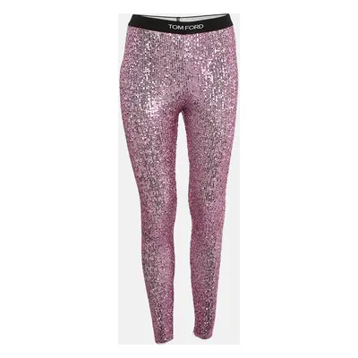 Tom Ford Pink Sequin Jersey Leggings