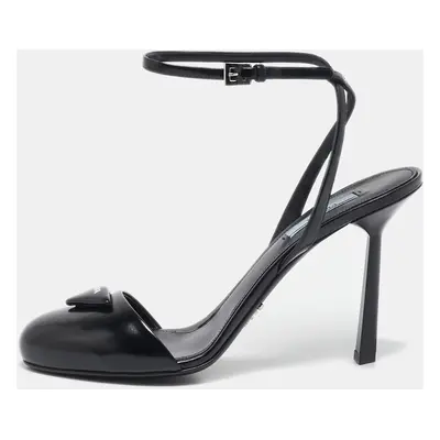 Prada Black Leather Ankle Strap Sandals Size