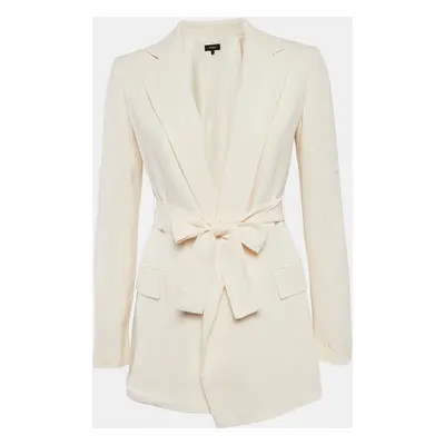 Theory Cream Crepe Belted Blazer