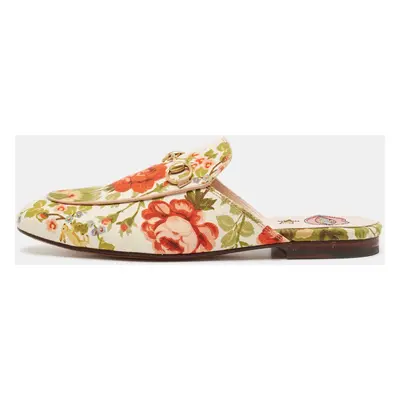 Gucci Multicolor Floral Canvas Princetown Horsebit Flat Mules Size