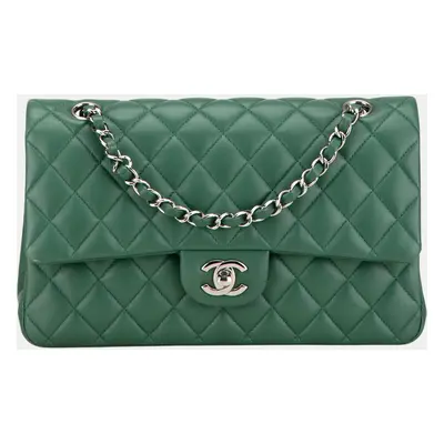 Chanel Green Medium Classic Lambskin Double Flap