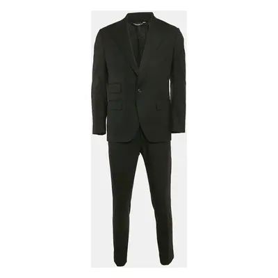 Dolce & Gabbana Black Wool Single Breasted Pants Suit