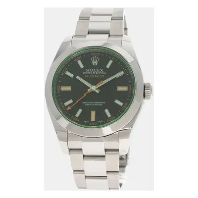 Rolex Black Stainless Steel Milgauss 116400GV Automatic Men's Wristwatch mm