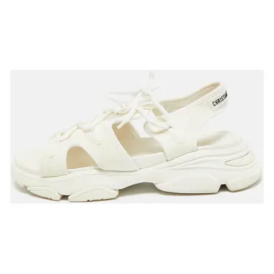 Dior White Neoprene D-Connect Flat Sandals Size 41.5