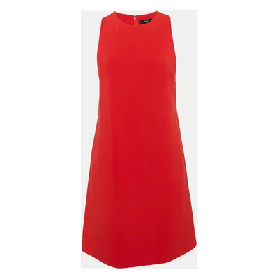 Theory Red Crepe Sleeveless Admiral Mini Shift Dress