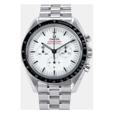 Omega White Stainless Steel Speedmaster Professional Moonwatch 310.30.42.50.04.001 Manual Windin