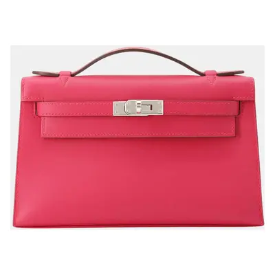 Hermes Rose Xream Swift Leather Kelly Pochette Bag