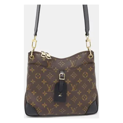 Louis Vuitton brown Noir Monogram Odeon NM Pm Shoulder Bag