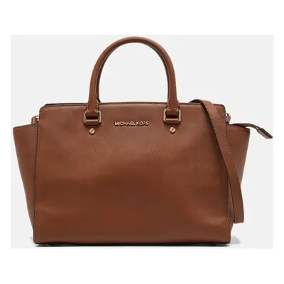 MICHAEL Michael Kors Brown Leather Selma Satchel