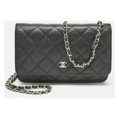 Chanel Black Quilted Caviar Leather WOC Bag