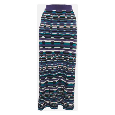 M Missoni Purple Striped Knit Maxi Skirt