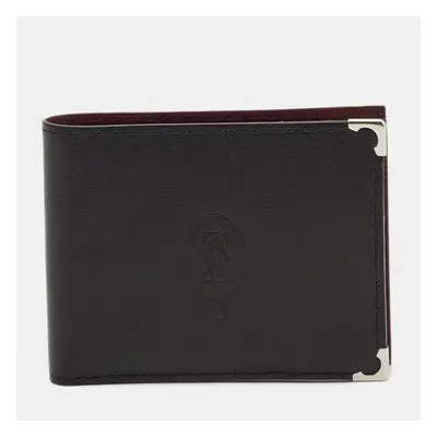 Cartier Black Leather Must De Cartier 6CC Bifold Wallet