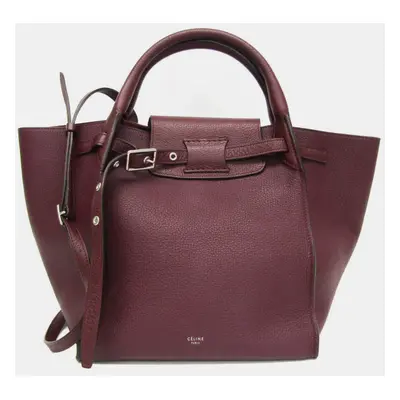 Celine Wine Big Small Leather Handbag