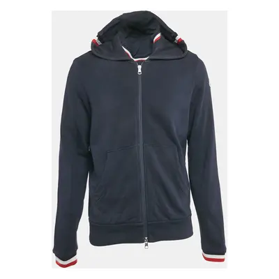 Moncler Navy Blue Cotton Zip-Up Hoodie