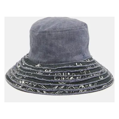 Chanel Blue Denim Patchwork Bucket Hat Size