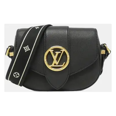 Louis Vuitton Black Leather Pont Neuf Soft PM Shoulder Bag