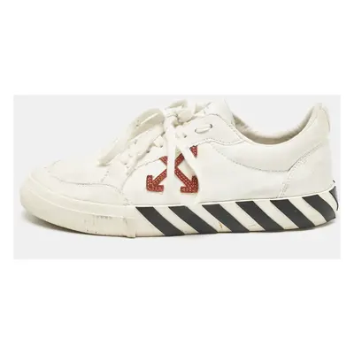 Off-White White Canvas Vulcanised Lace Up Sneakers Size