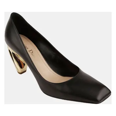 Dior Black Leather Gold Pumps Size 36.5