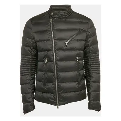 Moncler Black Nylon Aubin Quilted Shell Down Jacket