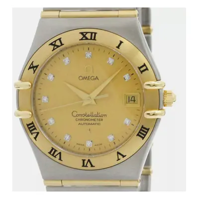 Omega Gold 18K Yellow Gold Stainless Steel Constellation 1202.15 Automatic Men's Wristwatch mm